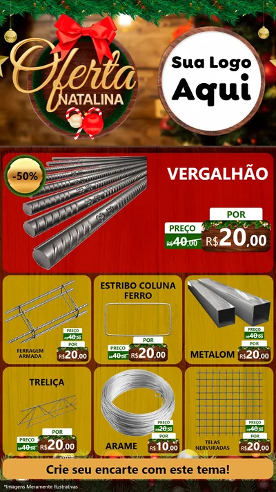 Modelo de Rede Social para Stories com o tema Ofertas Natalina para Ferragens