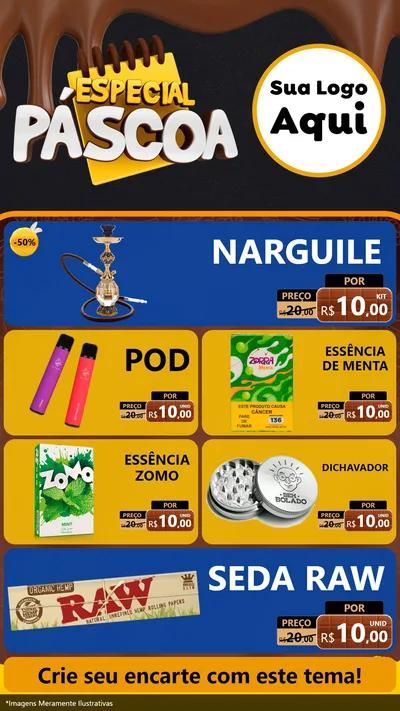 Modelo de TV para TV Vertical com o tema Especial Páscoa para Tabacaria