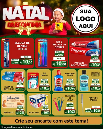 Modelo de Rede Social para Feed Instagram com o tema Natal da Economia para Higiene Pessoal