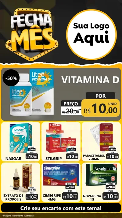 Modelo de Rede Social para Stories com o tema Fecha Mês para Farmácia