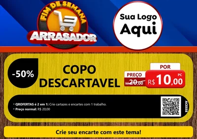 Modelo de Cartaz para Cartaz A4 Horizontal com o tema Fim De Semana Arrasador para Embalagens