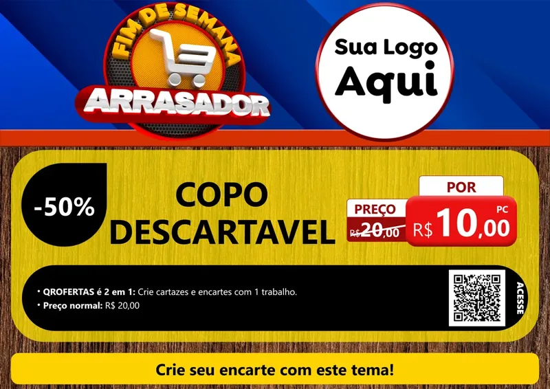 Modelo de Cartaz para Cartaz A4 Horizontal com o tema Fim De Semana Arrasador para Embalagens