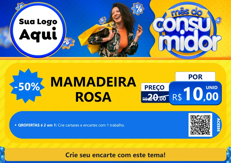 Modelo de Cartaz para Cartaz A4 Horizontal com o tema Mês do Consumidor para Bebês