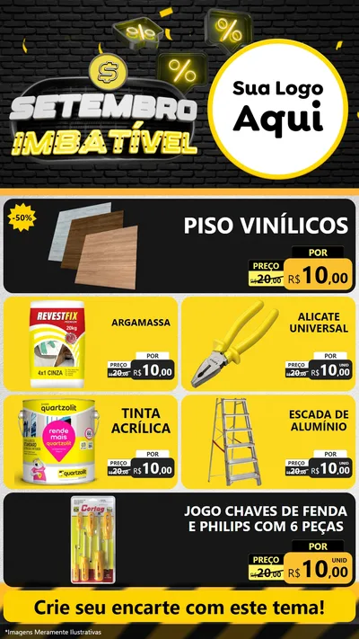 Modelo de TV para TV Vertical com o tema Setembro Imbatível para Material para Construção
