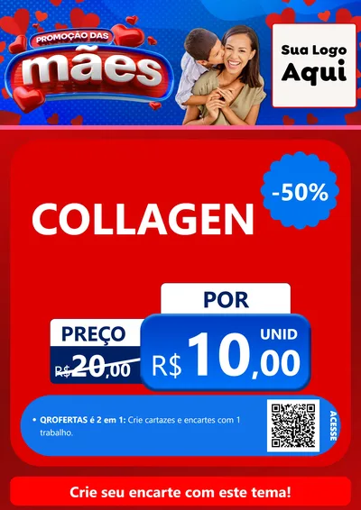 Modelo de Cartaz para Cartaz A4 Vertical com o tema Promoção das Mães para Suplementos alimentares