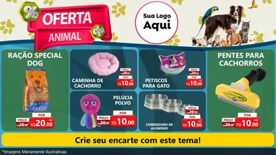 Modelo de TV para TV Horizontal com o tema Oferta Animal para Pet Shop