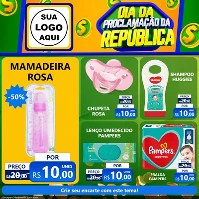 Modelo de Rede Social para Feed Facebook com o tema Dia Da Proclamação da República para Bebês