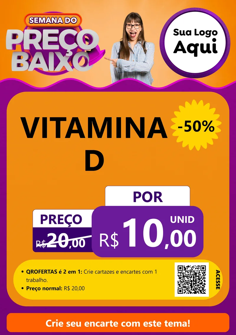 Modelo de Cartaz para Cartaz A4 Vertical com o tema Semana do Preço Baixo para Farmácia