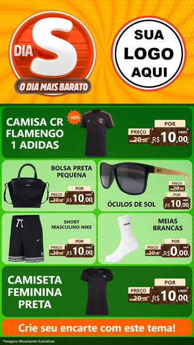 Modelo de TV para TV Vertical com o tema Dia S - O Dia Mais Barato para Roupas e acessórios