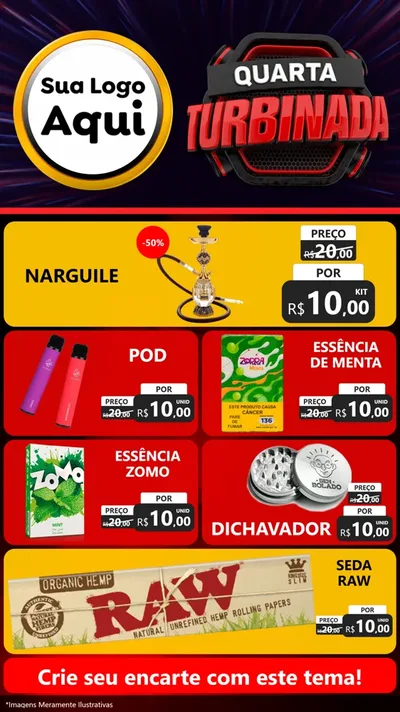 Modelo de TV para TV Vertical com o tema Quarta Turbinada para Tabacaria