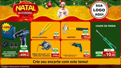 Modelo de TV para TV Horizontal com o tema Natal da Economia para Maquinas e Ferramentas