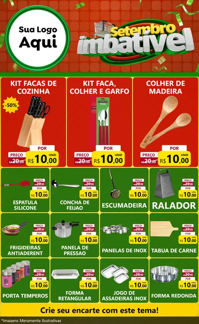 Modelo de Encarte para Encarte Grande com o tema Setembro Imbatível para Utilidades Domésticas