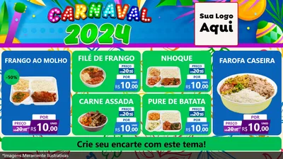 Modelo de TV para TV Horizontal com o tema Carnaval 2027 para Restaurante