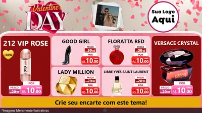 Modelo de TV para TV Horizontal com o tema Valentine's Day para Perfumes