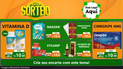 Modelo de TV para TV Horizontal com o tema Super Sorteio para Farmácia