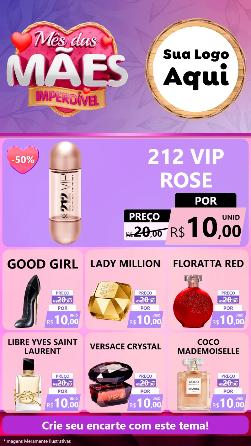 Modelo de Rede Social para Stories com o tema Mês das Mães Imperdível para Perfumes