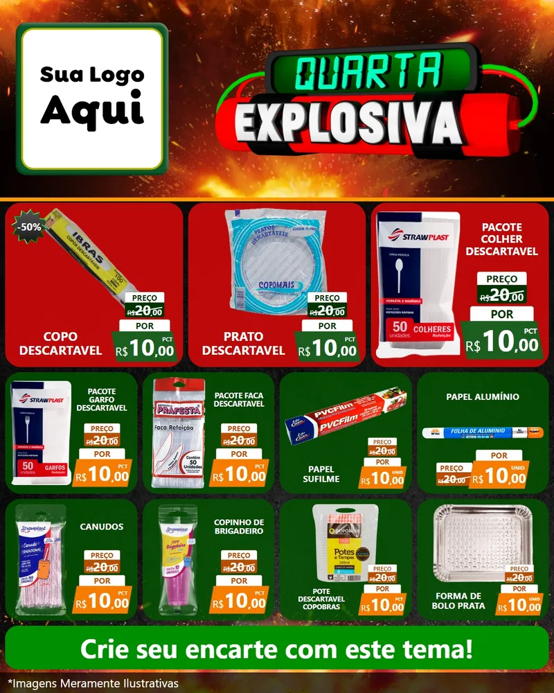 Modelo de Rede Social para Feed Instagram com o tema Quarta Explosiva para Embalagens