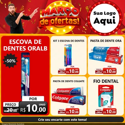 Modelo de Rede Social para Feed Facebook com o tema Março de Ofertas! para Higiene Pessoal