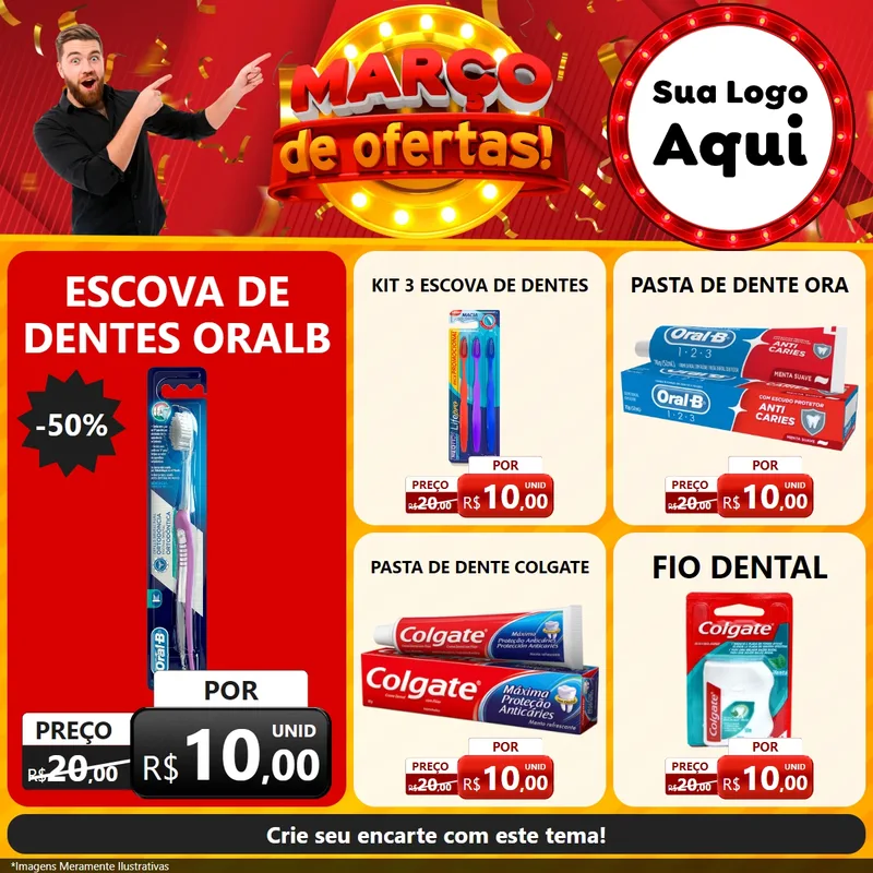Modelo de Rede Social para Feed Facebook com o tema Março de Ofertas! para Higiene Pessoal