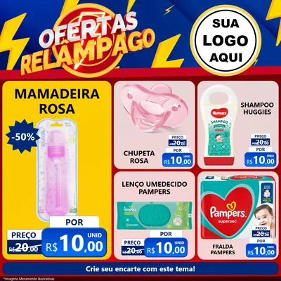 Modelo de Rede Social para Feed Facebook com o tema Ofertas Relâmpago para Bebês