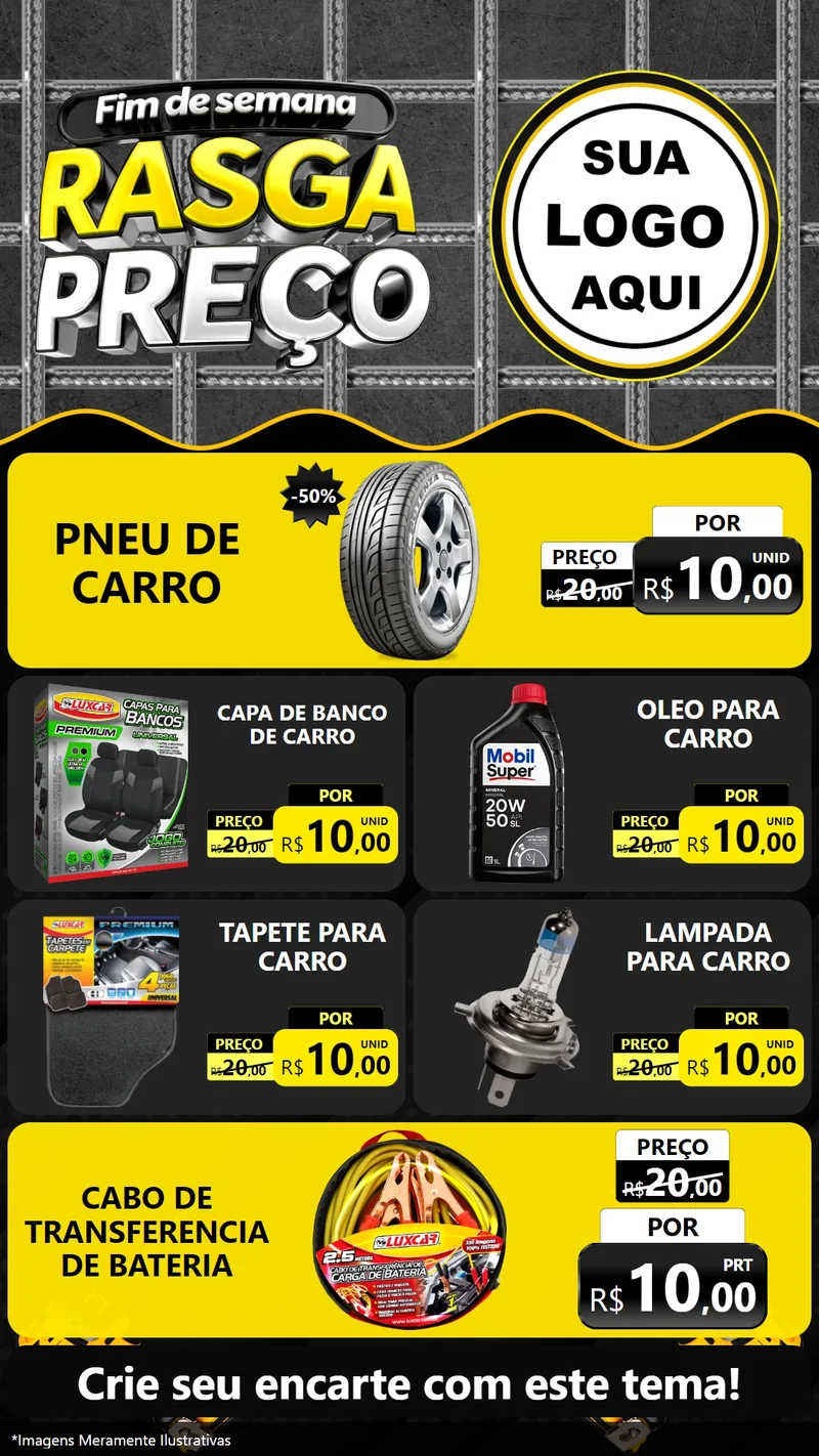 Modelo de TV para TV Vertical com o tema Fim de Semana Rasga Preço para Auto peças