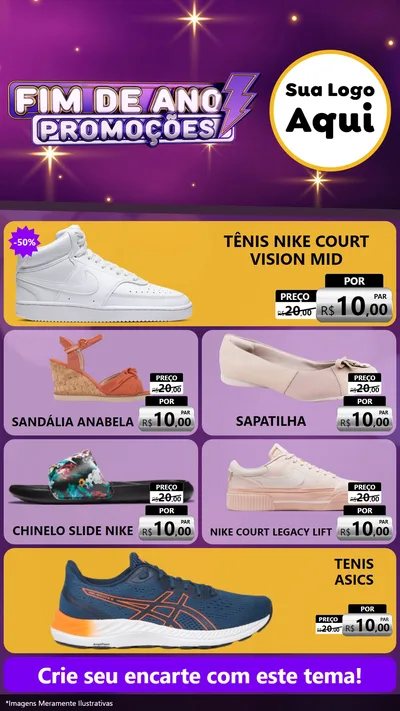 Modelo de TV para TV Vertical com o tema Fim de Ano Promoções para Calçados