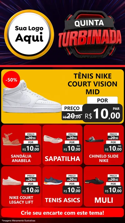 Modelo de Rede Social para Stories com o tema Quinta Turbinada para Calçados