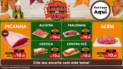Modelo de TV para TV Horizontal com o tema Mega Saldão de Outono para Açougue