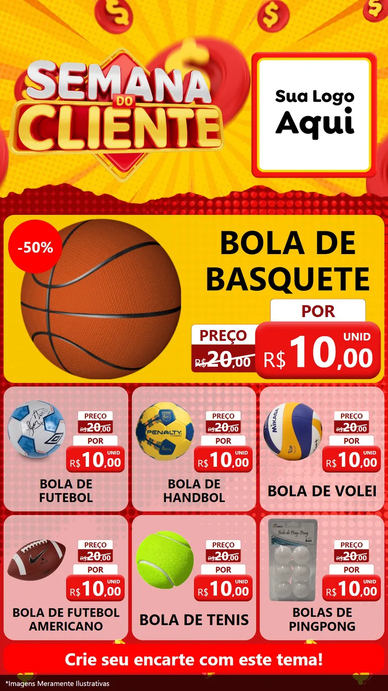 Modelo de Rede Social para Stories com o tema Semana do Cliente para Artigos Esportivos