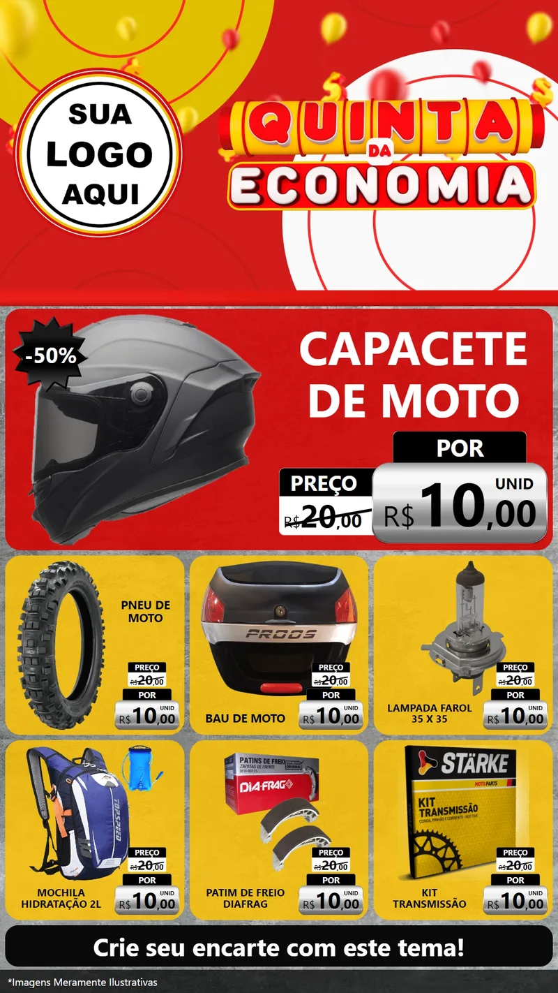 Modelo de Rede Social para Stories com o tema Quinta da Economia para Moto peças