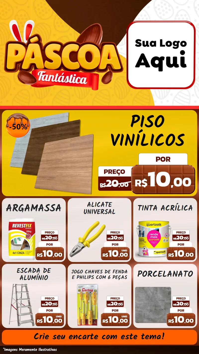 Modelo de Rede Social para Stories com o tema Páscoa Fantástica para Material para Construção