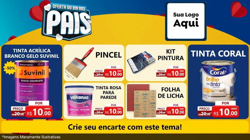 Modelo de TV para TV Horizontal com o tema Oferta Do Dia Dos Pais para Tintas e Ferramentas