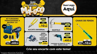Modelo de TV para TV Horizontal com o tema Sexta e Sábado Maluco para Maquinas e Ferramentas