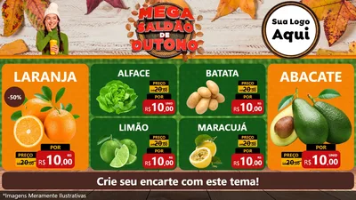 Modelo de TV para TV Horizontal com o tema Mega Saldão de Outono para Hortifrúti