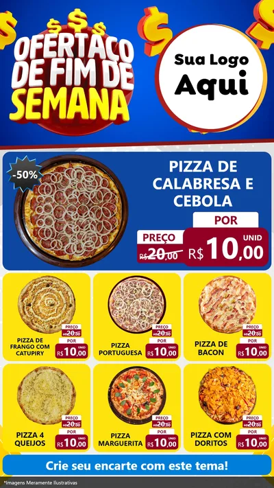Modelo de Rede Social para Stories com o tema Ofertaço de Fim de Semana para Pizzaria