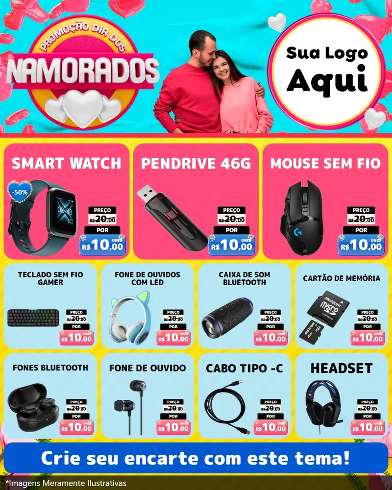 Modelo de Rede Social para Feed Instagram com o tema Promoção Dia dos Namorados para Informática