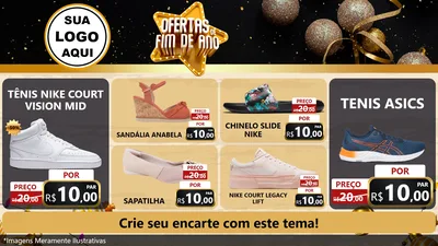 Modelo de TV para TV Horizontal com o tema Ofertas de Fim de Ano para Calçados