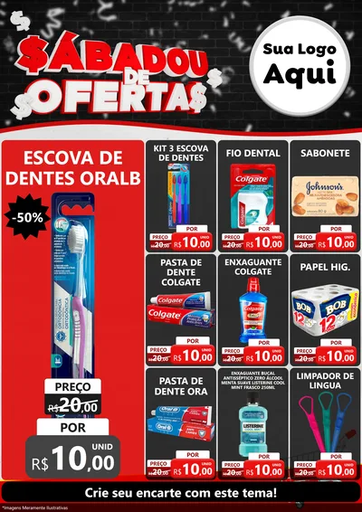 Modelo de Encarte para Encarte A4 Vertical com o tema Sabadou de Ofertas para Higiene Pessoal
