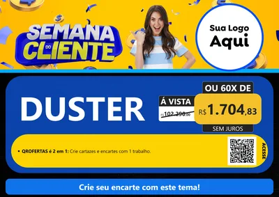 Modelo de Cartaz para Cartaz A4 Horizontal com o tema Semana do Cliente para Concessionaria de Carros