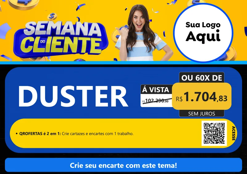 Modelo de Cartaz para Cartaz A4 Horizontal com o tema Semana do Cliente para Concessionaria de Carros