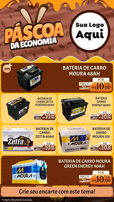 Modelo de TV para TV Vertical com o tema Páscoa da Economia para Baterias Elétricas