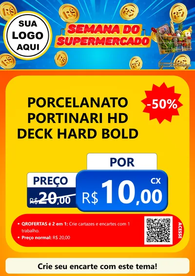 Modelo de Cartaz para Cartaz A4 Vertical com o tema Semana do Supermercado para Pisos e revestimentos