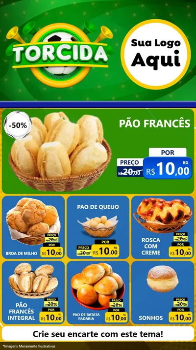 Modelo de Rede Social para Stories com o tema Torcida para Padaria