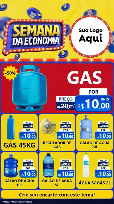 Modelo de Rede Social para Stories com o tema Semana da Economia para Água e gás