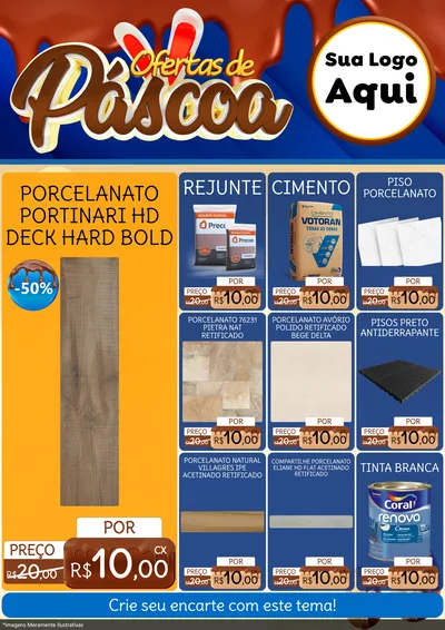 Modelo de Encarte para Encarte A4 Vertical com o tema Ofertas de Páscoa para Pisos e revestimentos