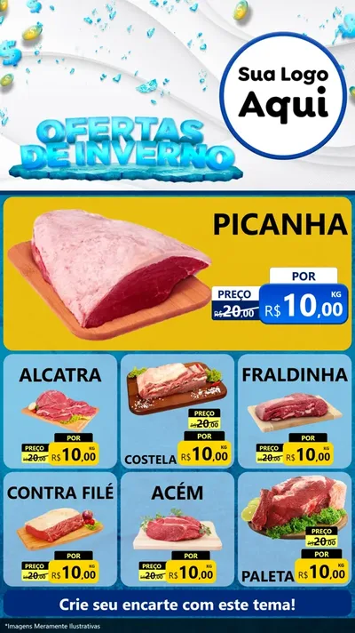Modelo de Rede Social para Stories com o tema Ofertas de Inverno para Açougue