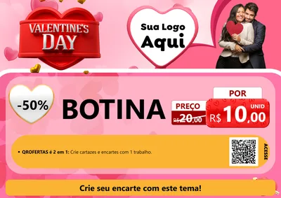 Modelo de Cartaz para Cartaz A4 Horizontal com o tema Valentine's Day para Agropecuária
