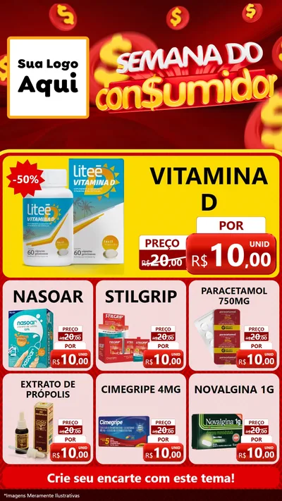Modelo de Rede Social para Stories com o tema Semana do Consumidor para Farmácia