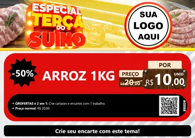 Modelo de Cartaz para Cartaz A4 Horizontal com o tema Especial Terça do Suíno