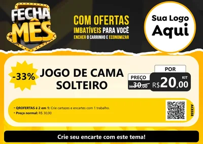 Modelo de Cartaz para Cartaz A4 Horizontal com o tema Fecha Mês para Cama, Mesa e Banho